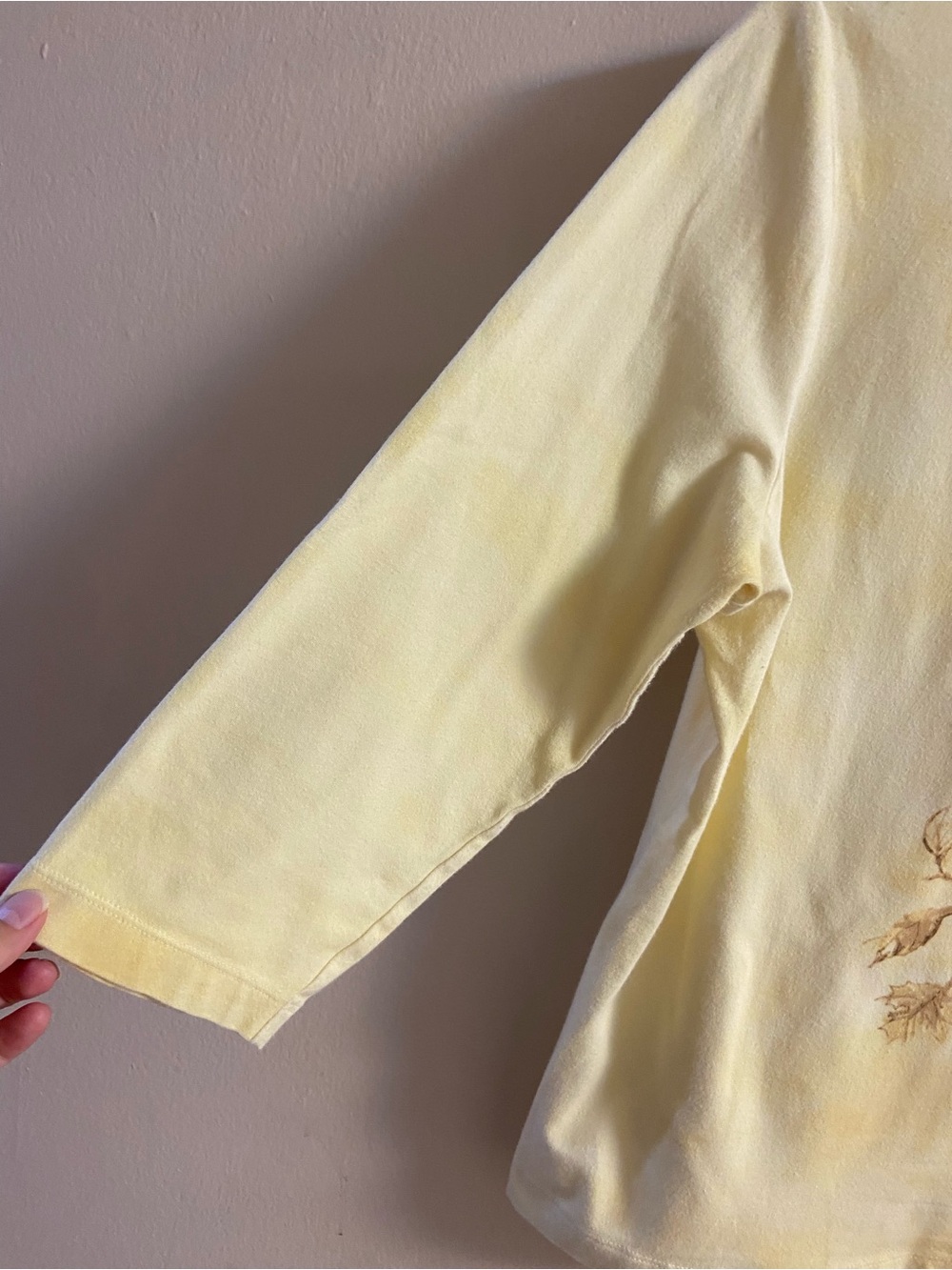 Chico's Vintage Sequin Owl Tee Butter Yellow Large - Picture 4 of 5